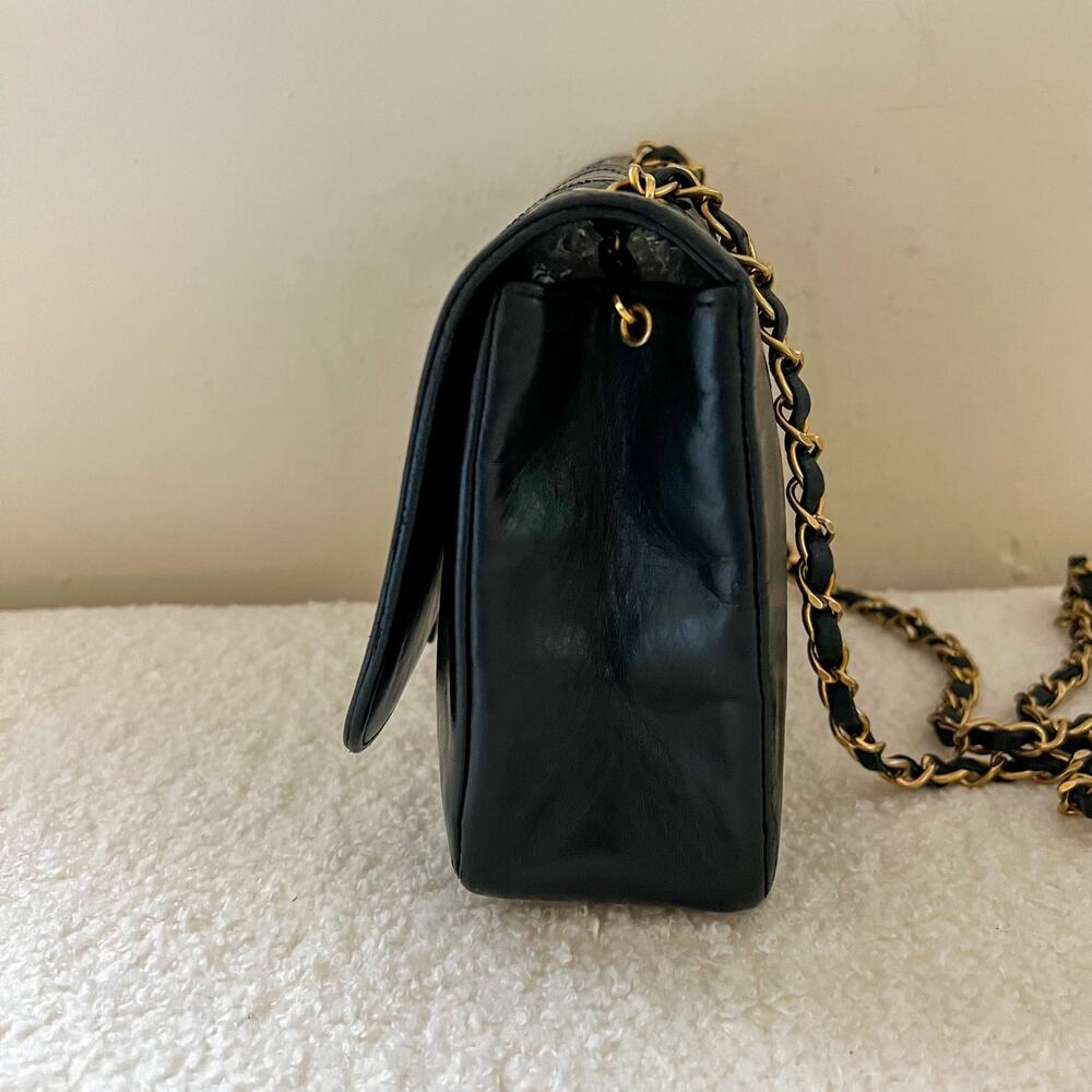 CHANEL Black Quilted Lambskin Crossbody with Gold Chain - Picture 14 of 16